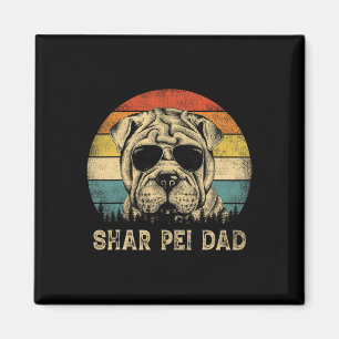 Vintage Shar Pei Dad Dog Lovers Father&#; s Day Te Magnet