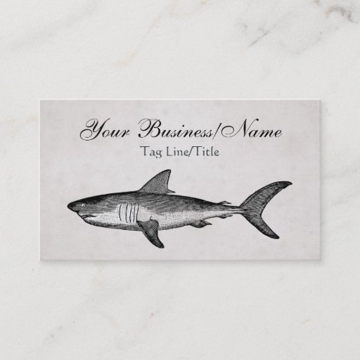 Customizable Vintage Shark Business Card