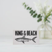 Vintage Shark Beach King Business Card (Standing Front)