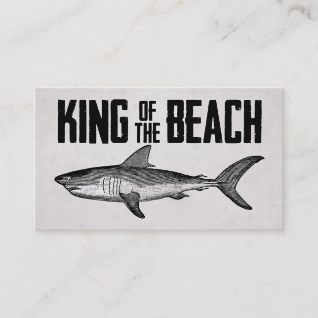 Vintage Shark Beach King Business Card (Front)