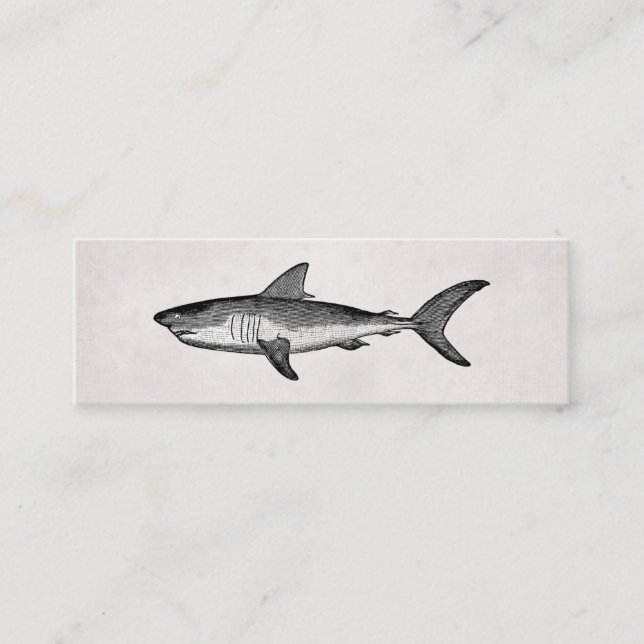 Vintage Shark Mini Business Card (Front)