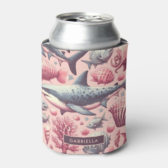 Vintage Shark Seamless Can Cooler (Can Front)