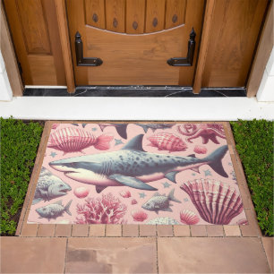 Vintage Shark Seamless Doormat