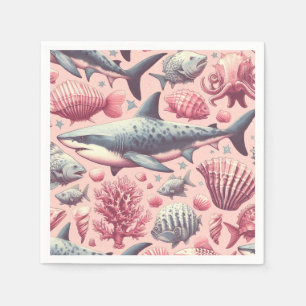 Vintage Shark Seamless Napkins