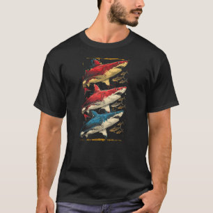 Vintage Shark Silhouette Hammerhead Shark Tiger Sh T-Shirt