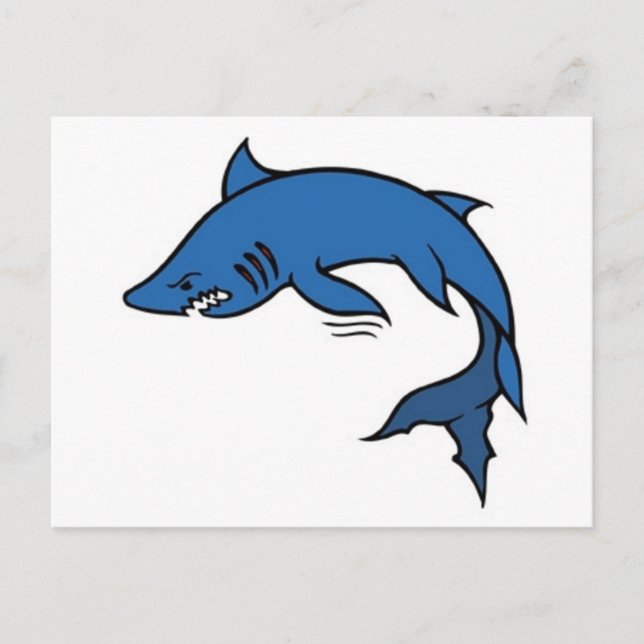 Vintage Shark Tattoo Art Postcard (Front)