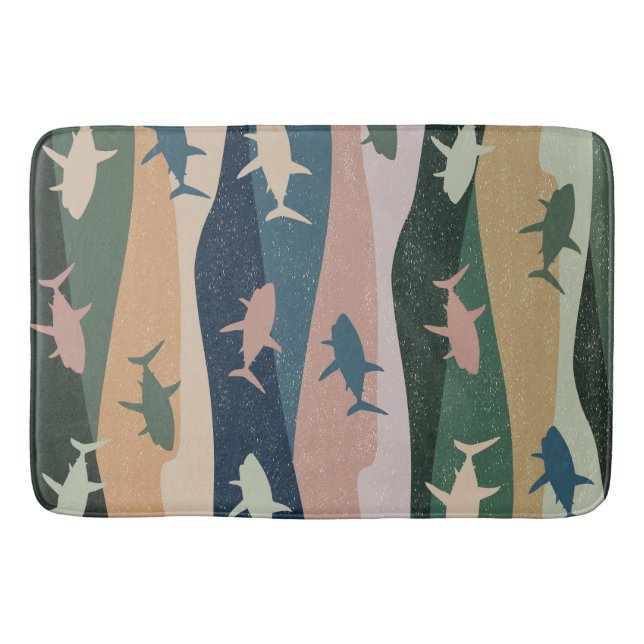 VINTAGE SHARK WAVE  BATH MAT (Front)