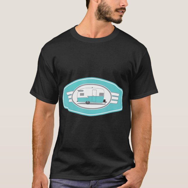 Vintage Shasta Camper Trailer T-Shirt (Front)