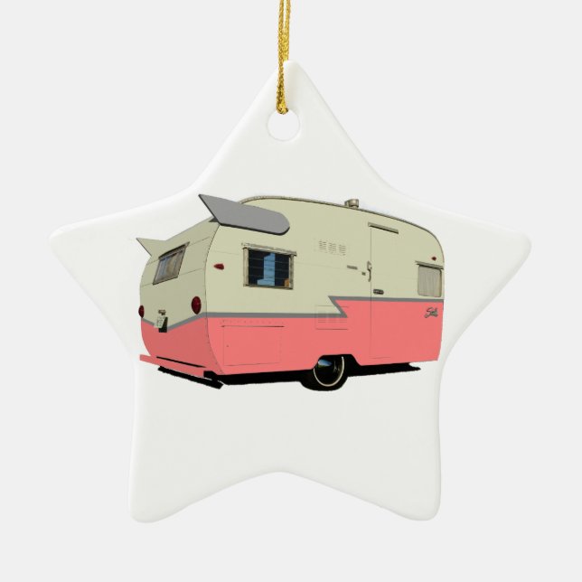 Vintage Shasta Trailer Holiday Ornament (Front)