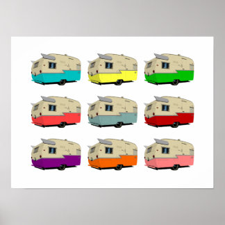 Vintage Shasta Trailer Pop Art Poster