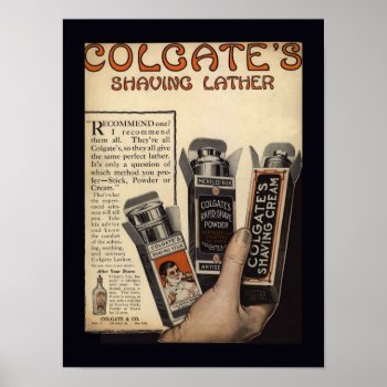 Vintage Shaving Lather Poster by Vintage_Obsession at Zazzle