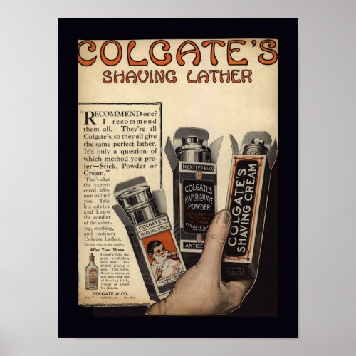 Vintage Shaving Lather Poster