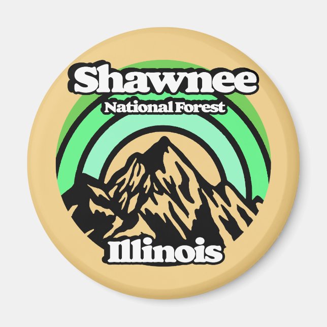 Vintage Shawnee National Forest Illinois Magnet (Front)
