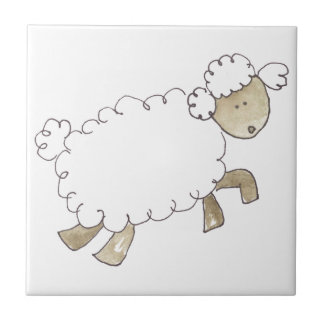 Vintage Sheep by Serena Bowman funny farm animals Tile