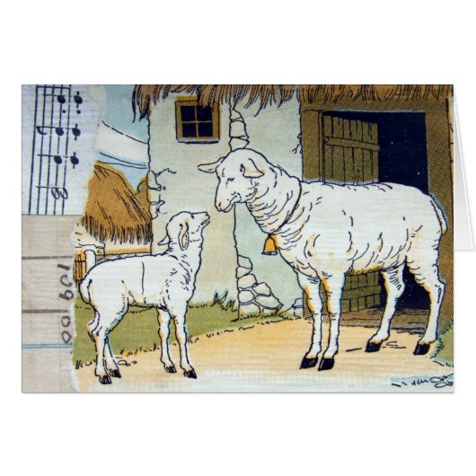 Vintage Sheep Collage Cards (Front Horizontal)