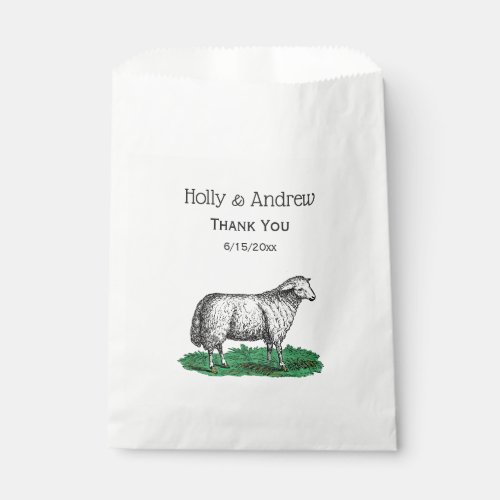 Vintage Sheep Ewe Farm Animals Drawing C Favor Bag