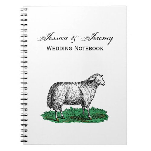 Vintage Sheep Ewe Farm Animals Drawing C Notebook