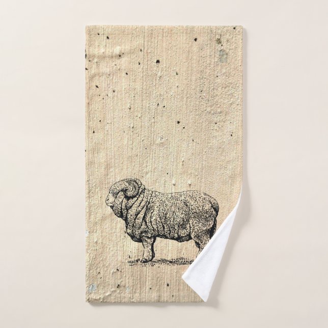 Vintage Sheep Hand Towel (Hand Towel)