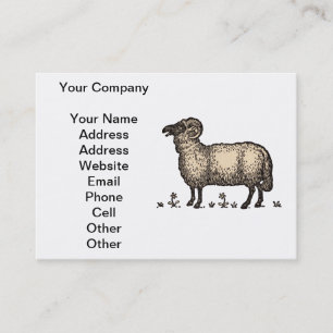 Vintage Sheep Illustration: Farm Classic Art Business Card
