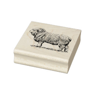 Vintage Sheep Rubber Stamp