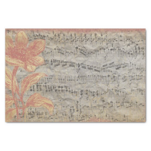 vintage beige music notes Wrapping Paper by Etnousta