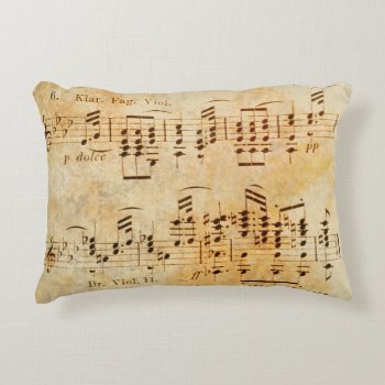 Vintage Sheet Music Accent Pillow by theunusual at Zazzle