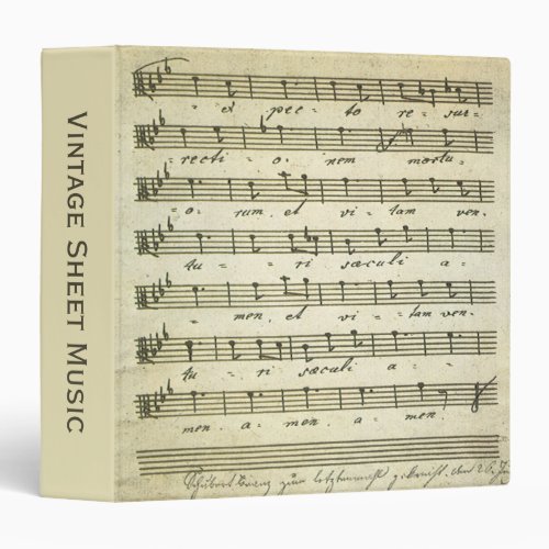 Vintage Sheet Music Antique Musical Score 1810 3 Ring Binder