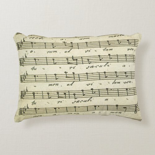 Vintage Sheet Music Antique Musical Score 1810 Accent Pillow