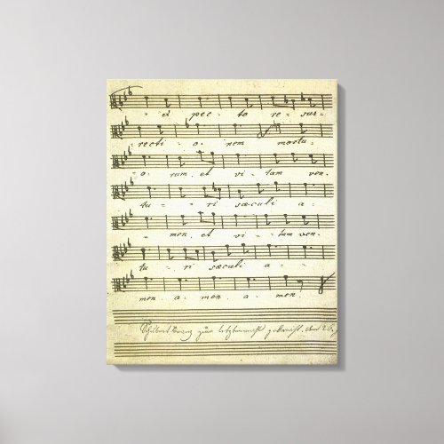 Vintage Sheet Music Antique Musical Score 1810 Canvas Print