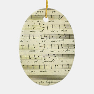 Vintage Sheet Music, Antique Musical Score 1810 Ceramic Ornament