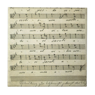 Vintage Sheet Music, Antique Musical Score 1810 Ceramic Tile