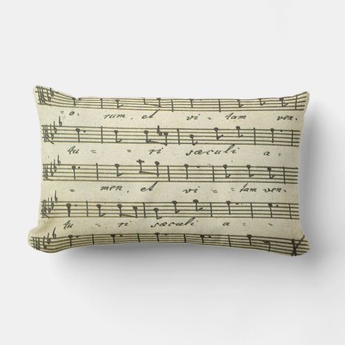 Vintage Sheet Music Antique Musical Score 1810 Lumbar Pillow