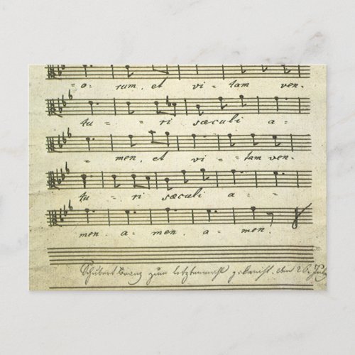 Vintage Sheet Music Antique Musical Score 1810 Postcard