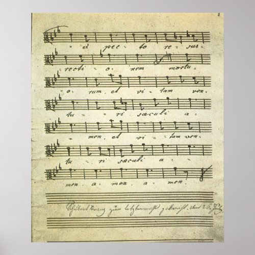 Vintage Sheet Music Antique Musical Score 1810 Poster