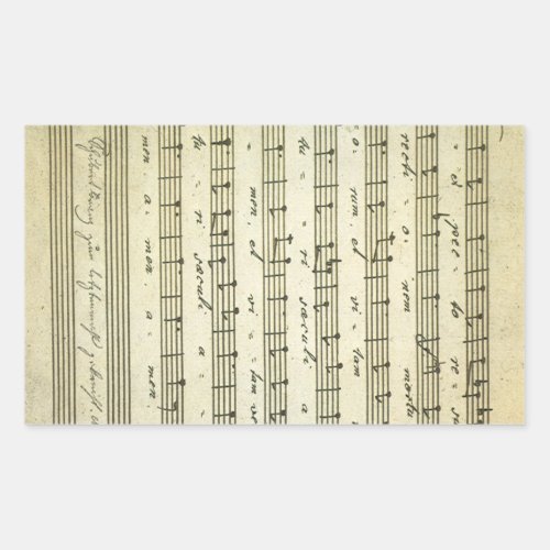 Vintage Sheet Music Antique Musical Score 1810 Rectangular Sticker