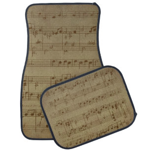 Vintage sheet music background car floor mat