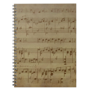 Vintage sheet music background notebook