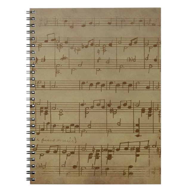Vintage sheet music background notebook (Front)