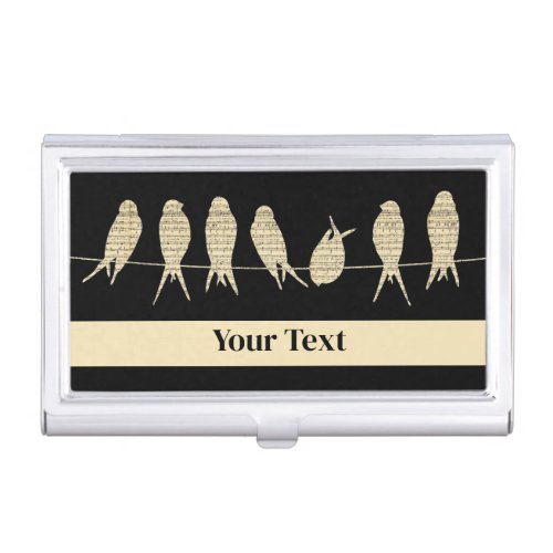 Vintage Sheet Music Birds on a Wire Customized Business Card Case