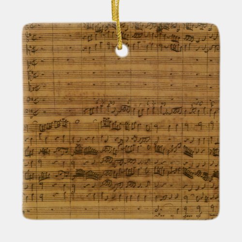Vintage Sheet Music by Johann Sebastian Bach Ceramic Ornament