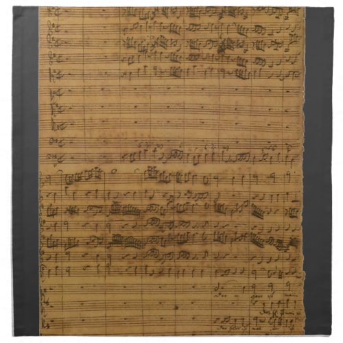 Vintage Sheet Music by Johann Sebastian Bach Cloth Napkin
