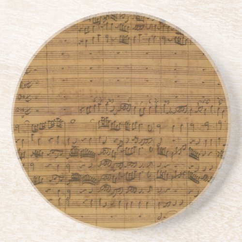 Vintage Sheet Music by Johann Sebastian Bach Coaster
