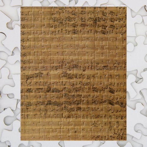 Vintage Sheet Music by Johann Sebastian Bach Jigsaw Puzzle