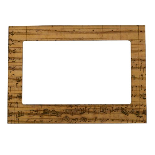 Vintage Sheet Music by Johann Sebastian Bach Magnetic Picture Frame