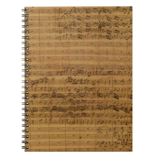 Vintage Sheet Music by Johann Sebastian Bach Notebook (Front)
