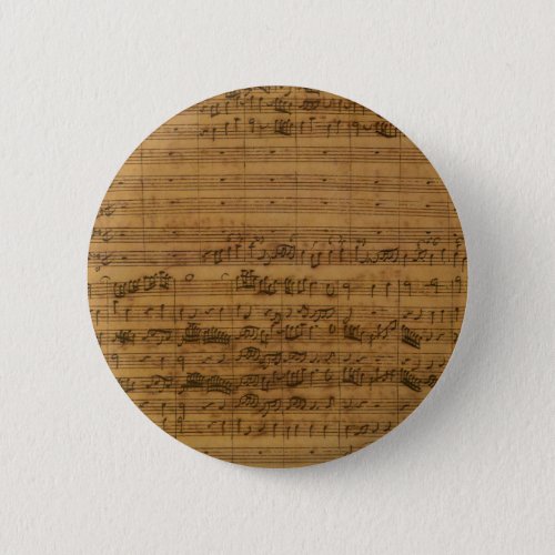 Vintage Sheet Music by Johann Sebastian Bach Pinback Button