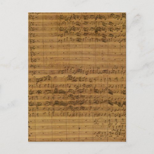 Vintage Sheet Music by Johann Sebastian Bach Postcard