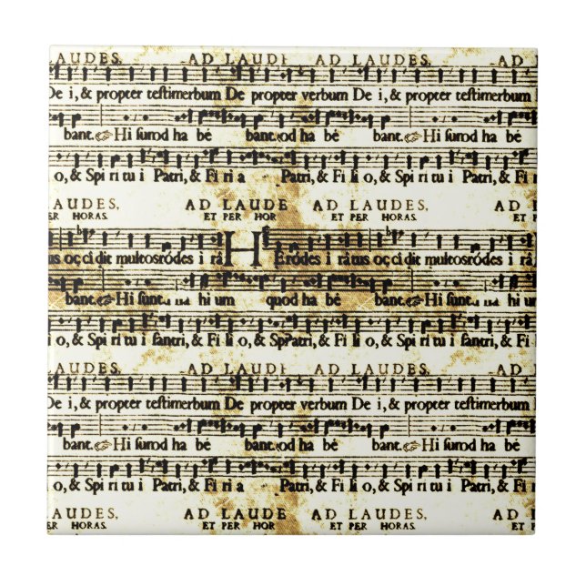 Vintage Sheet Music Ceramic Tile (Front)