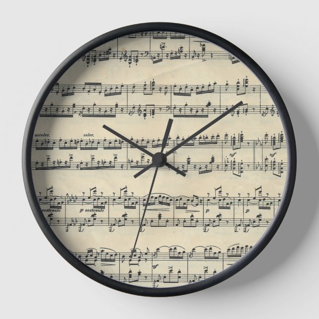Vintage Sheet Music Clock (Front)