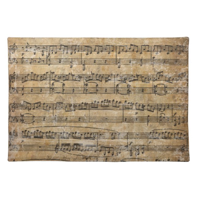 Vintage Sheet Music Cloth Placemat (Front)
